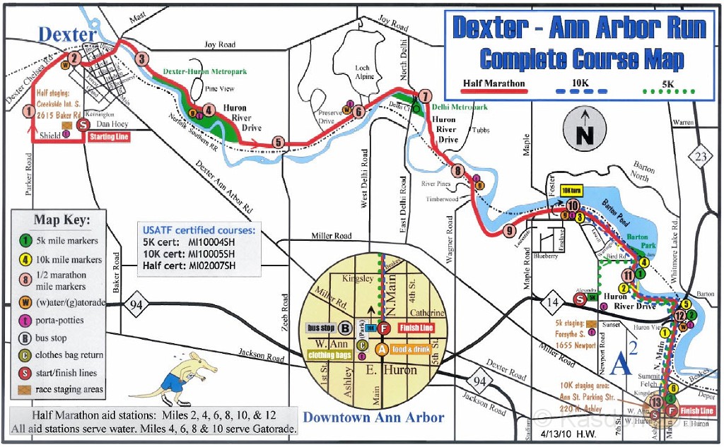 Dexter Ann Arbor 2010 020.pdf - The Dexter to Ann Arbor course. Around the town, along the river and up main street.
